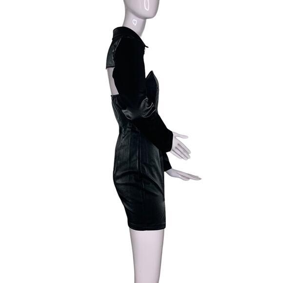 Look Sky NWT  Faux Leather Mini Dress Sz M Two piece Bolero Vest … - Picture 8 of 12